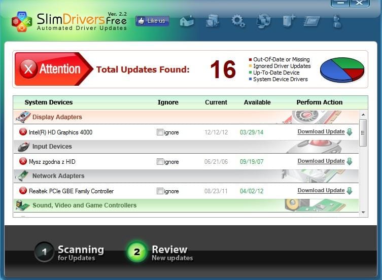 Aktualizacja sterowników dla lepszej efektywności
